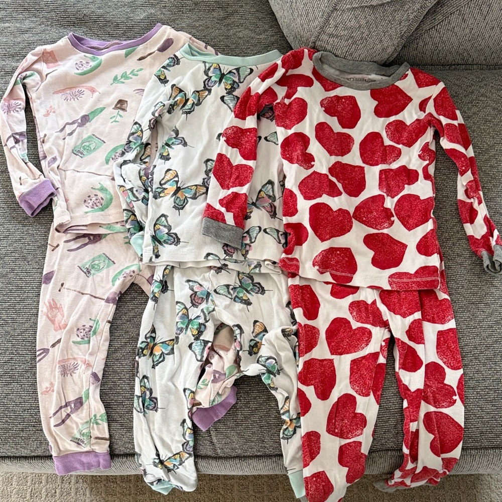 Kids Pajama Set - Heart, Butterfly, and Floral Designs